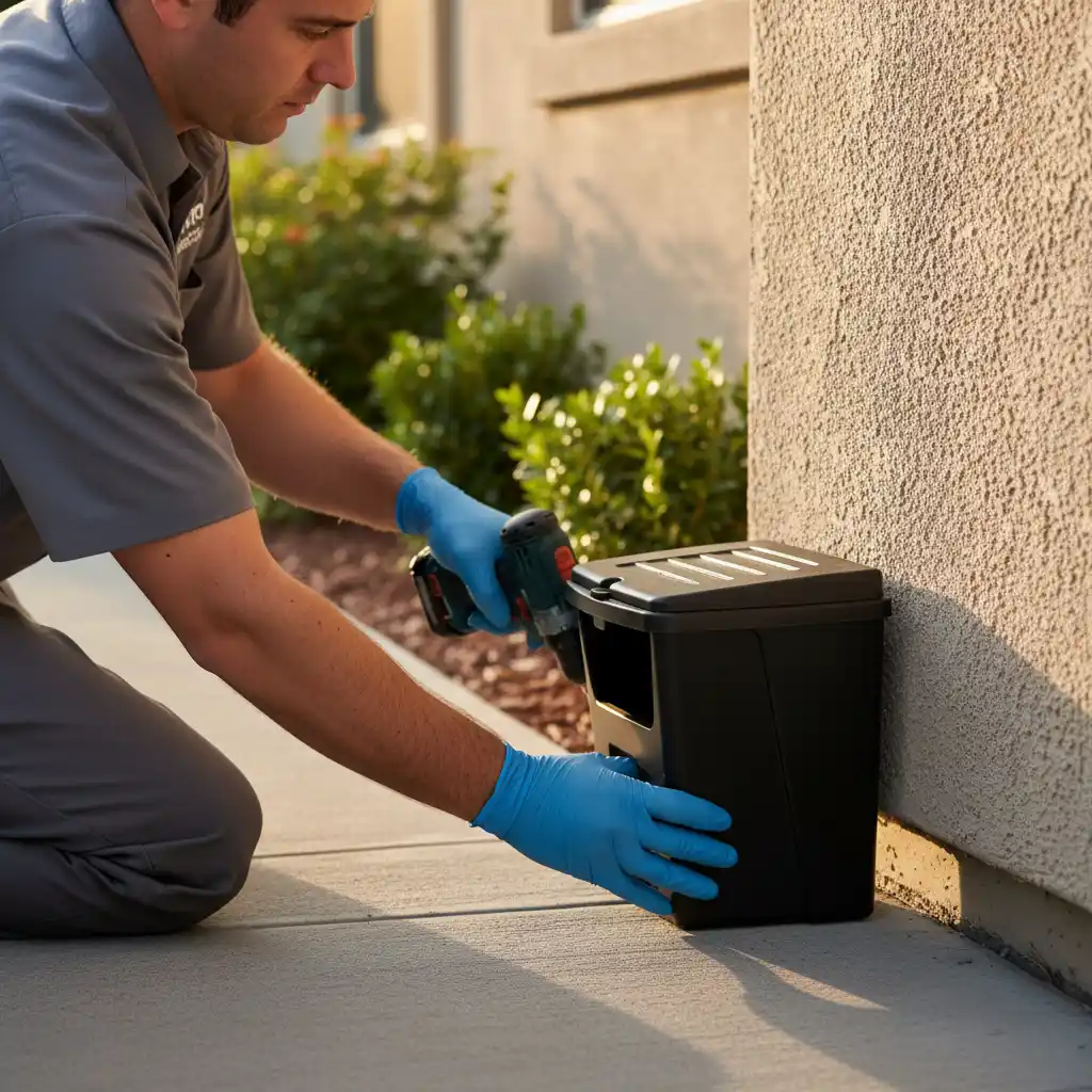 Professional bait station installation