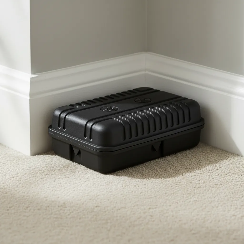 Safe mouse bait station placement