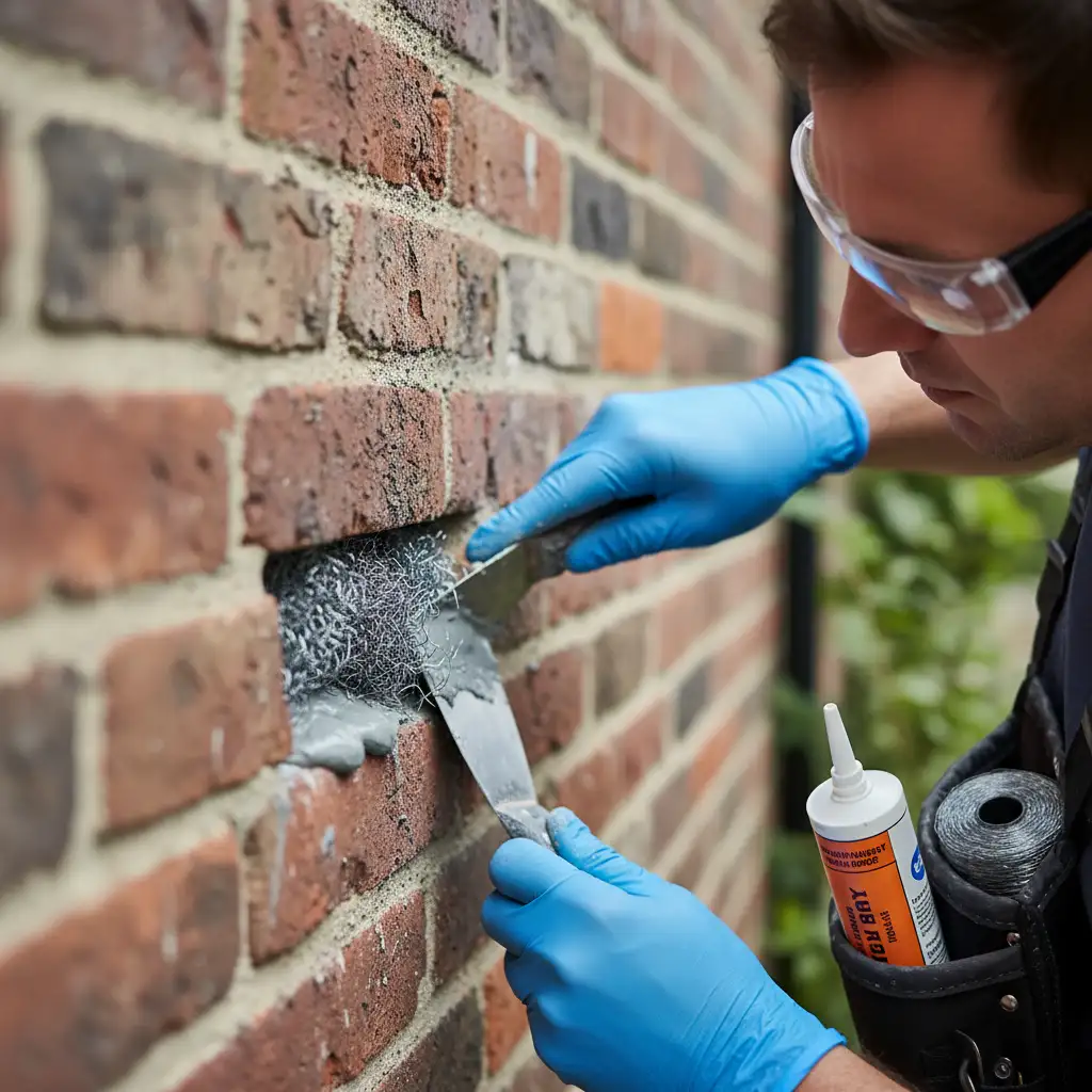 Sealing entry points for rodent proofing