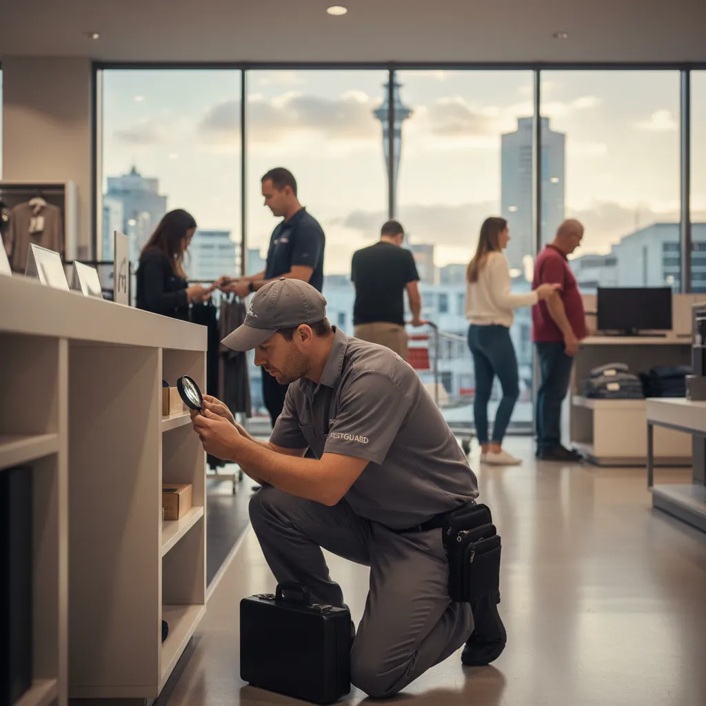 Discreet pest control inspection in an Auckland retail store