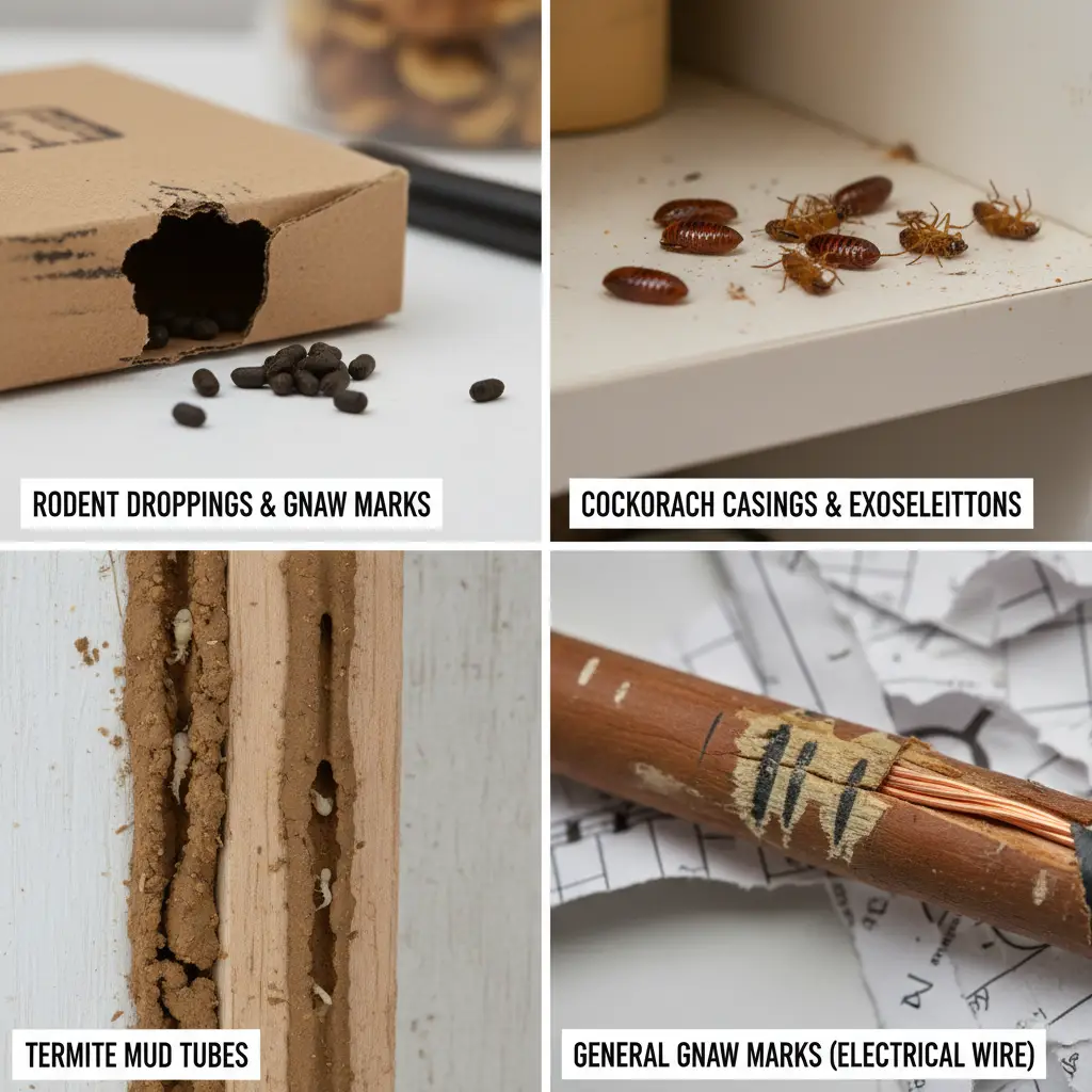 Guide to identifying pest activity signs: droppings, casings, gnaw marks