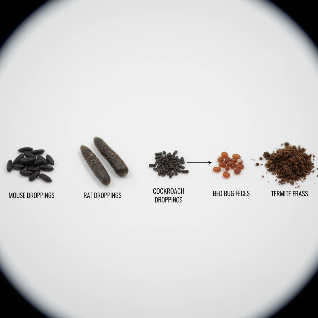 Identifying pest droppings for early detection.
