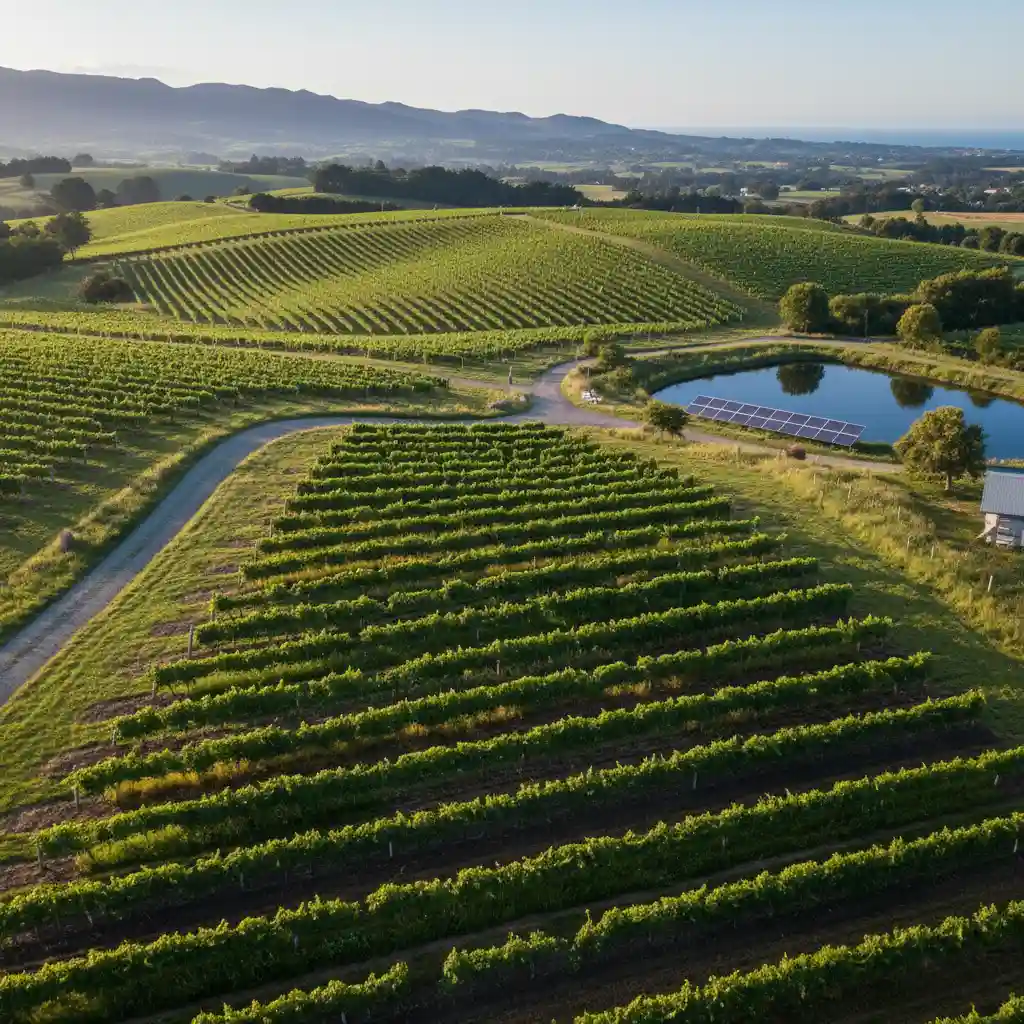 Sustainable commercial vineyard in Auckland