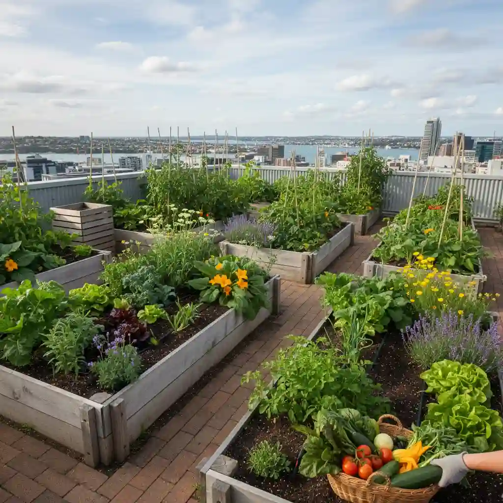 Biological pest control in a thriving Auckland vegetable garden
