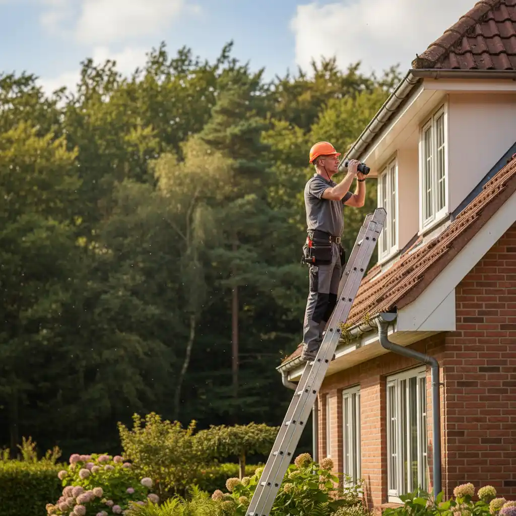 Inspecting a house roof for possum entry points in Auckland