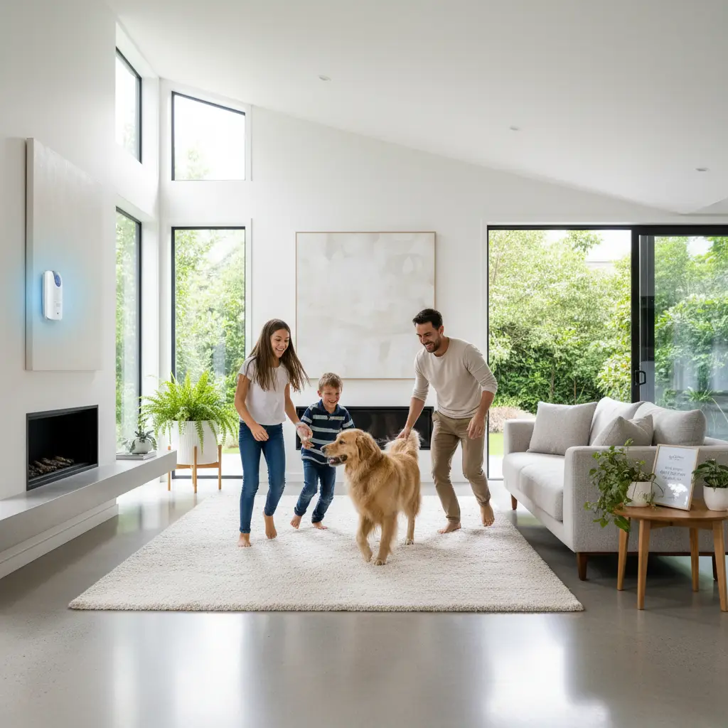 Family enjoying a clean, safe home after eco-friendly pest control in Auckland