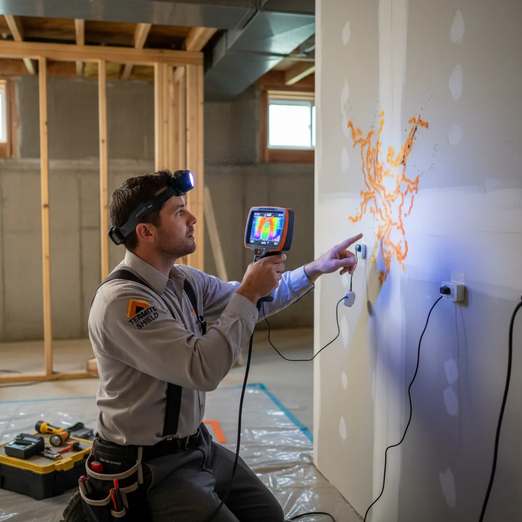 Termite inspection with thermal camera