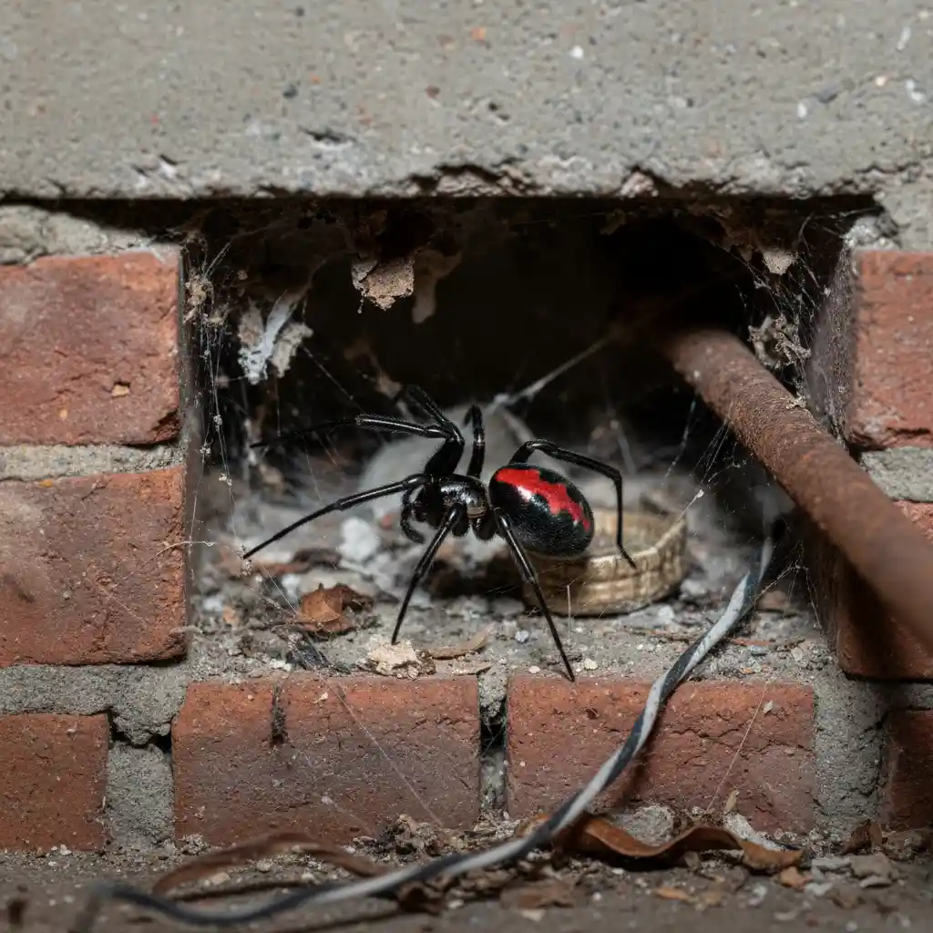 Female Redback spider in an Auckland urban environment