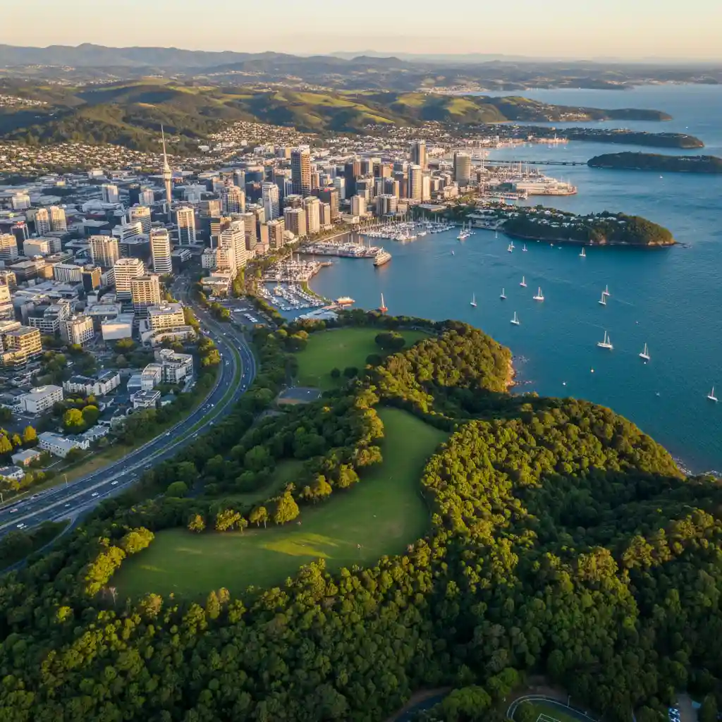 Eco-Friendly Rodent Solutions for a Green Auckland Home Auckland city skyline merging with green landscapes and a harbor