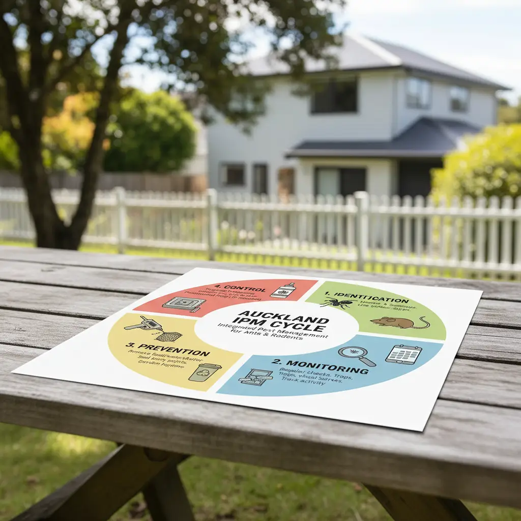 Integrated Pest Management (IPM) & Exclusion Strategies in Auckland Integrated Pest Management cycle and structural exclusion illustration in Auckland
