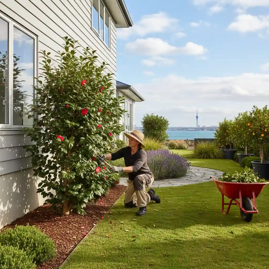 Advanced Pest Exclusion Techniques for Auckland Properties Homeowner trimming shrubs away from house foundation in Auckland
