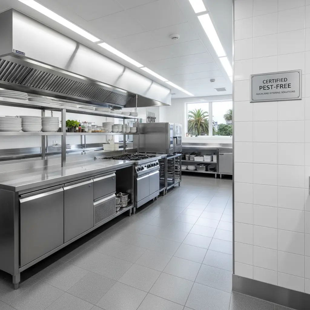 Clean commercial kitchen, post pest exclusion