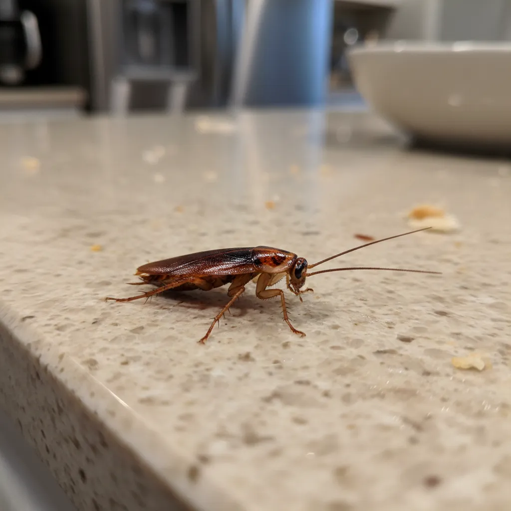 Cockroach Identification Guide for Auckland Homes German Cockroach with two dark stripes