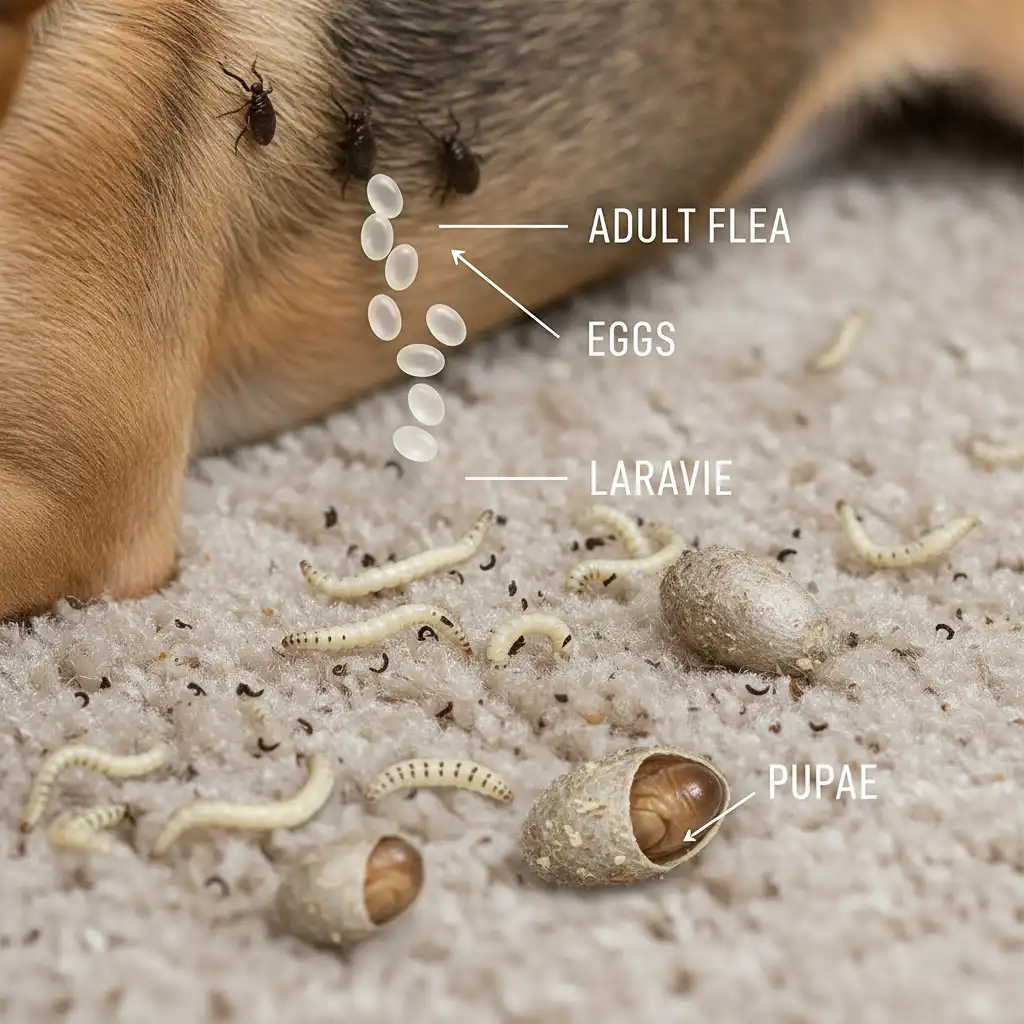 Flea Life Cycle Illustration
