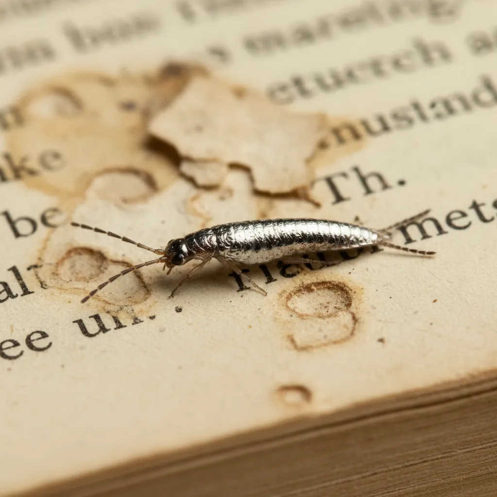 Silverfish damaging a book in an Auckland home