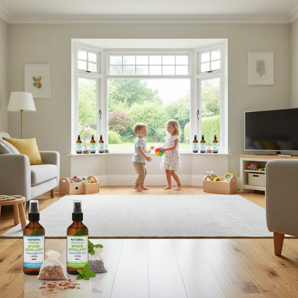 Child-safe home with natural spider repellent
