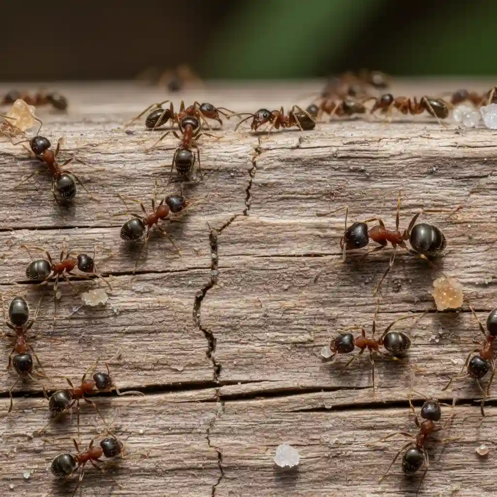 Macro close-up of Argentine and White-footed ants common in Auckland