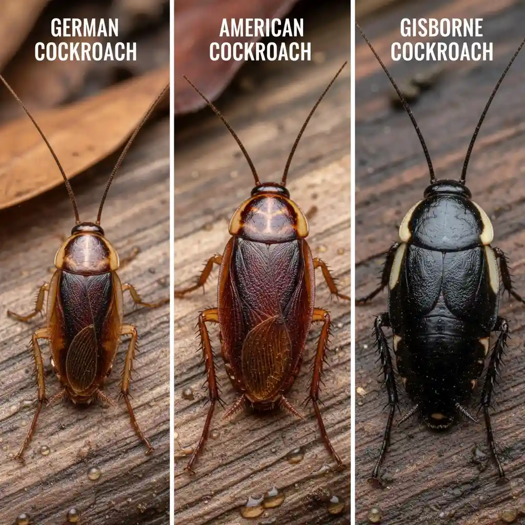 Cockroach Extermination Auckland Comparison of German, American, and Gisborne cockroaches found in Auckland houses
