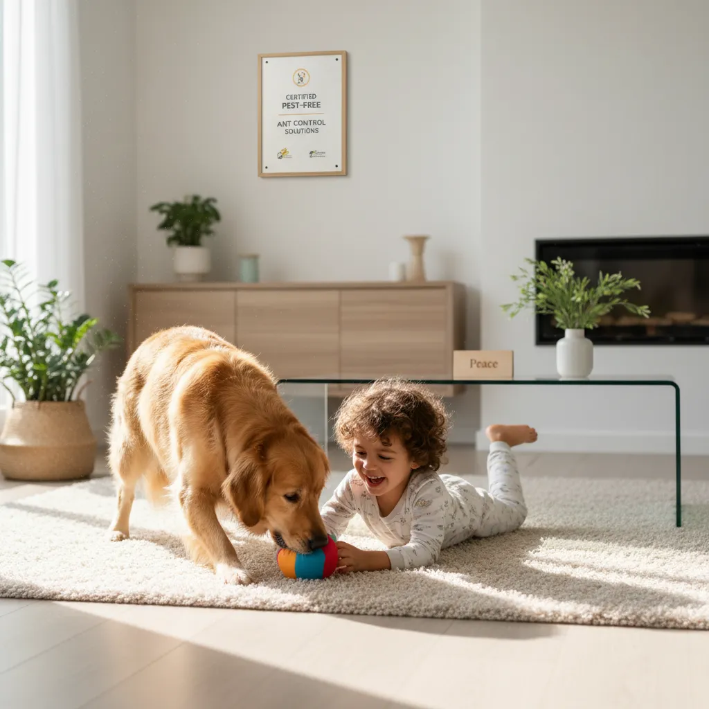 Child and dog in a pest-free home