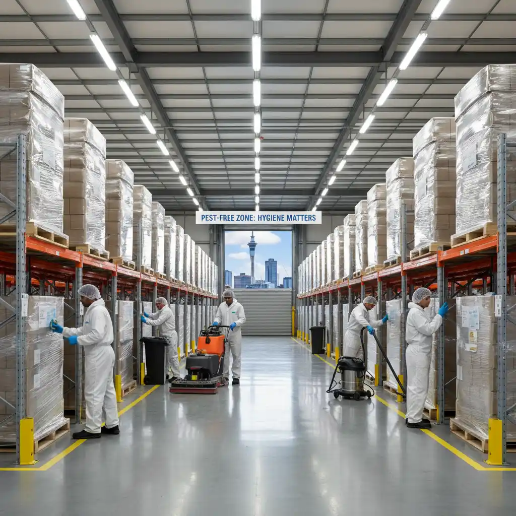 Warehouse staff maintaining high hygiene standards in Auckland