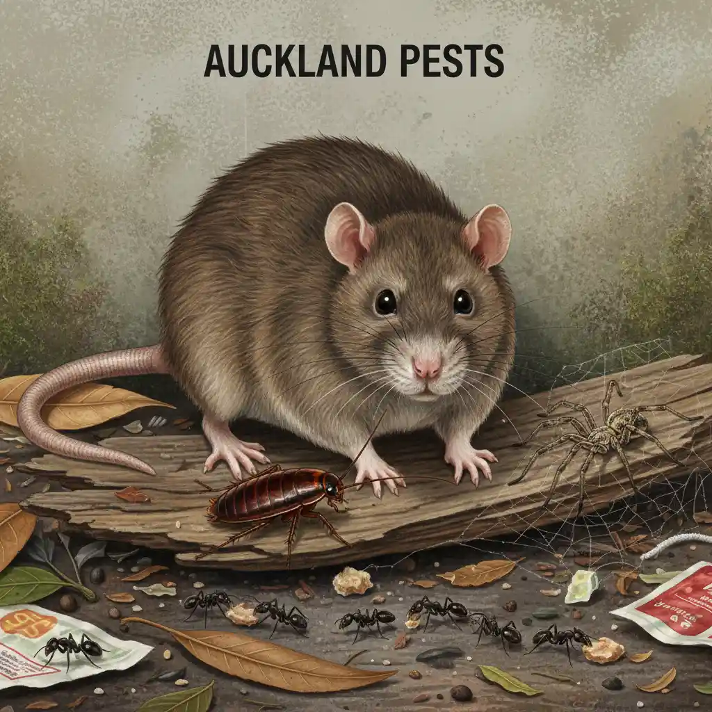 Illustration of common pests in Auckland