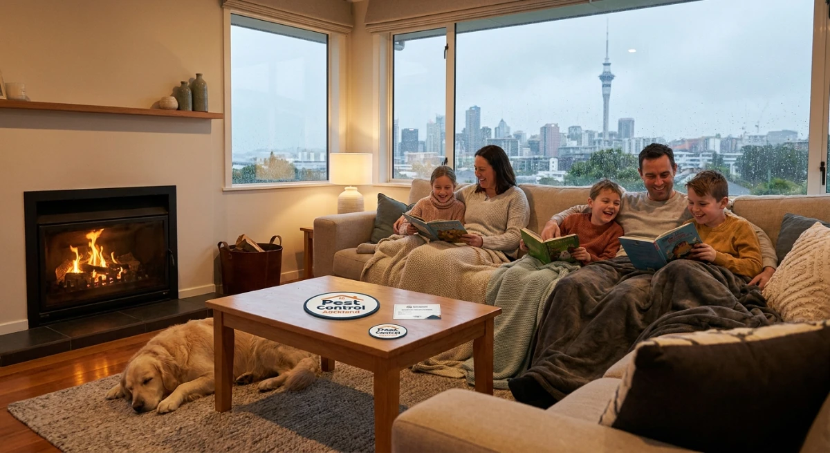 A family enjoying their pest-free home after ordering the Auckland Winter Defense Pest Pack