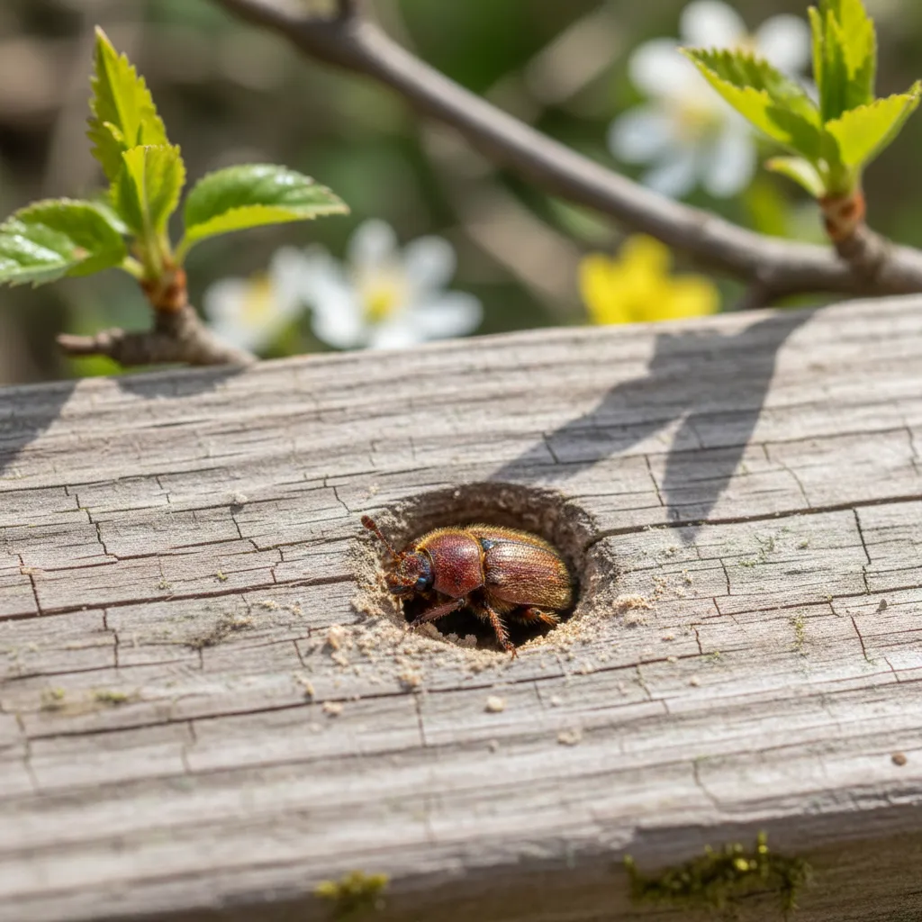 Adult common house borer beetle