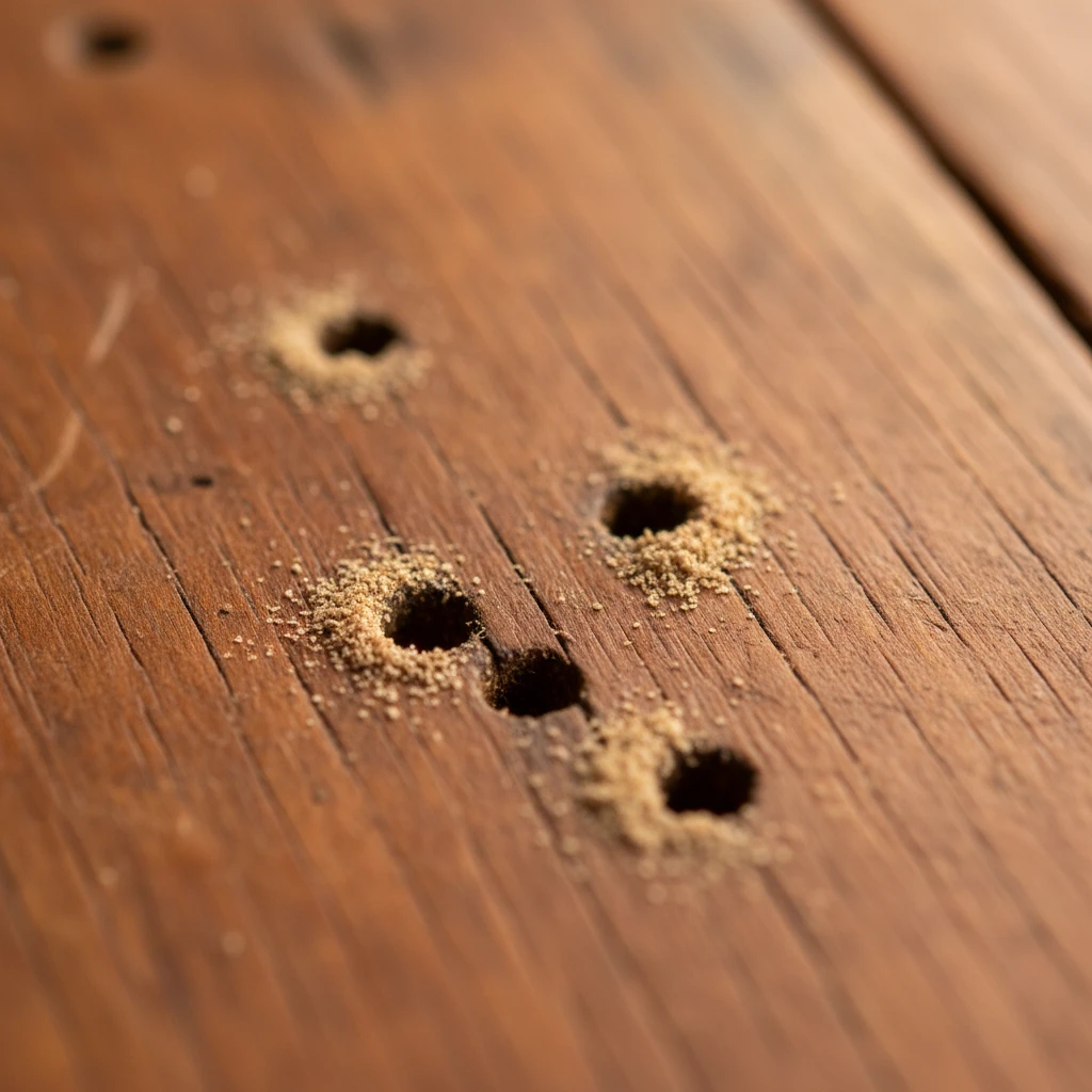 Borer Flight Holes in Native Timber