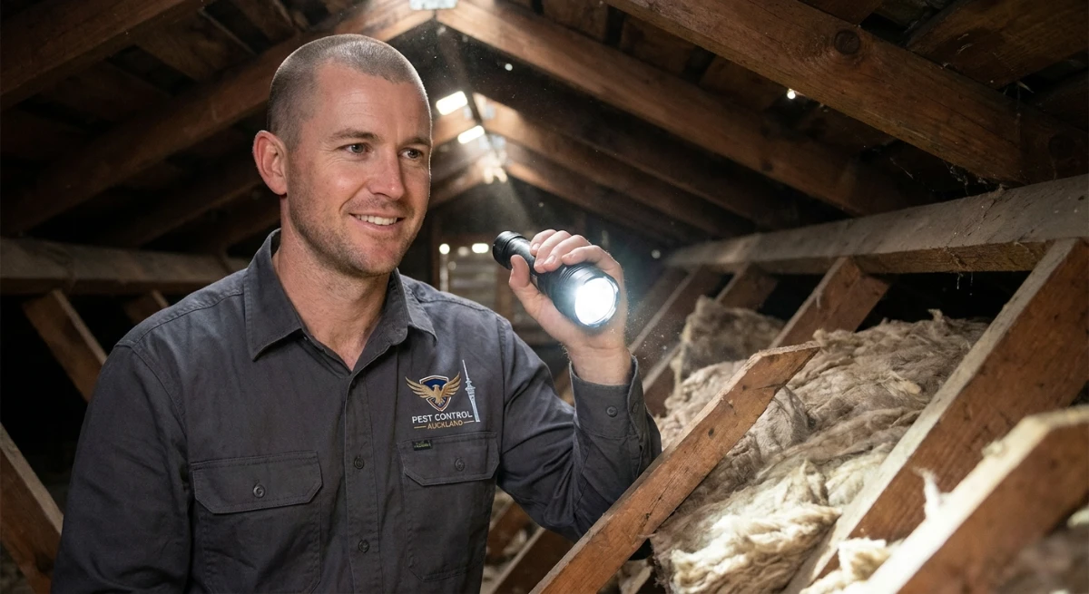 Certified technician providing reputable pest control services in Auckland
