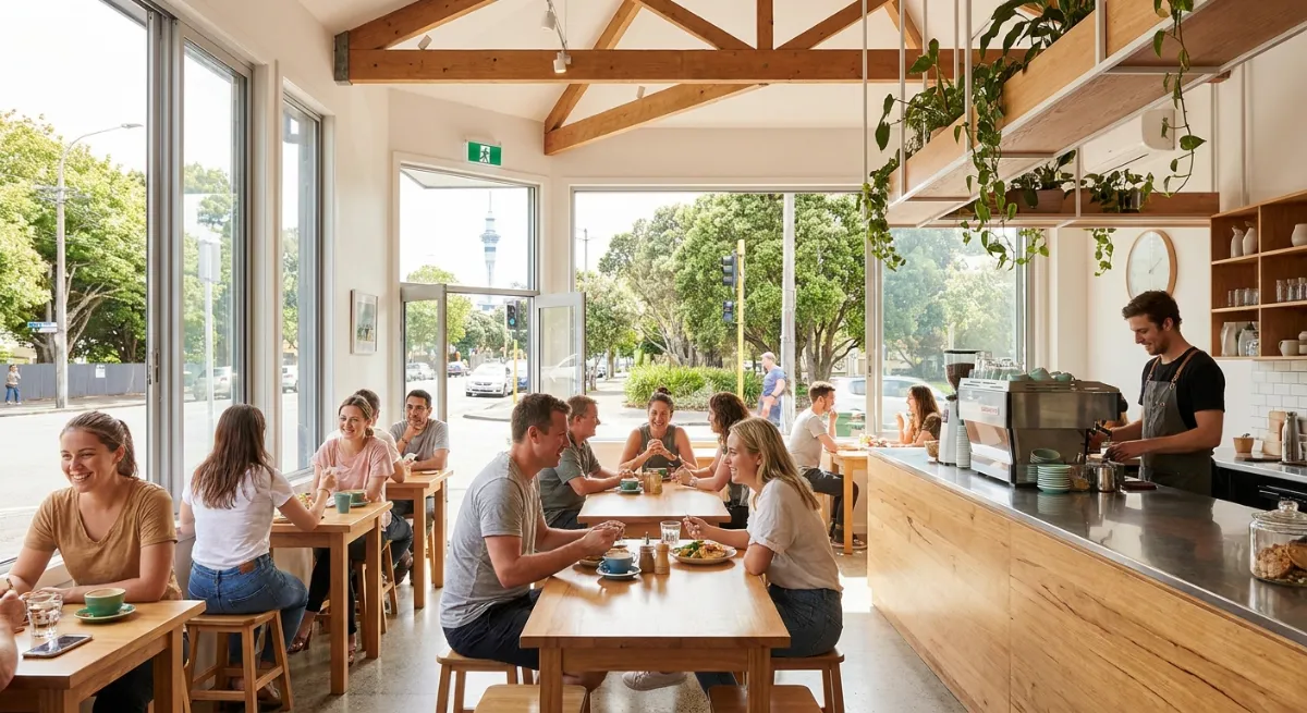 Clean and compliant Auckland cafe interior