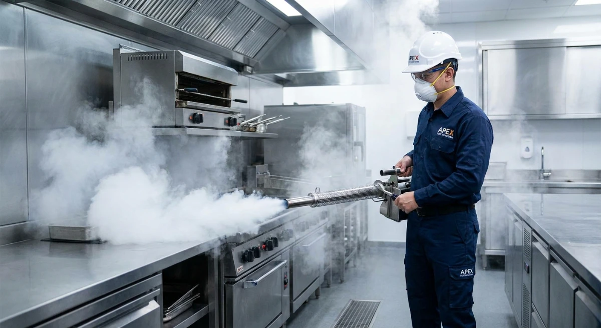 Commercial Kitchen Hot Steam Sanitation Pest Control
