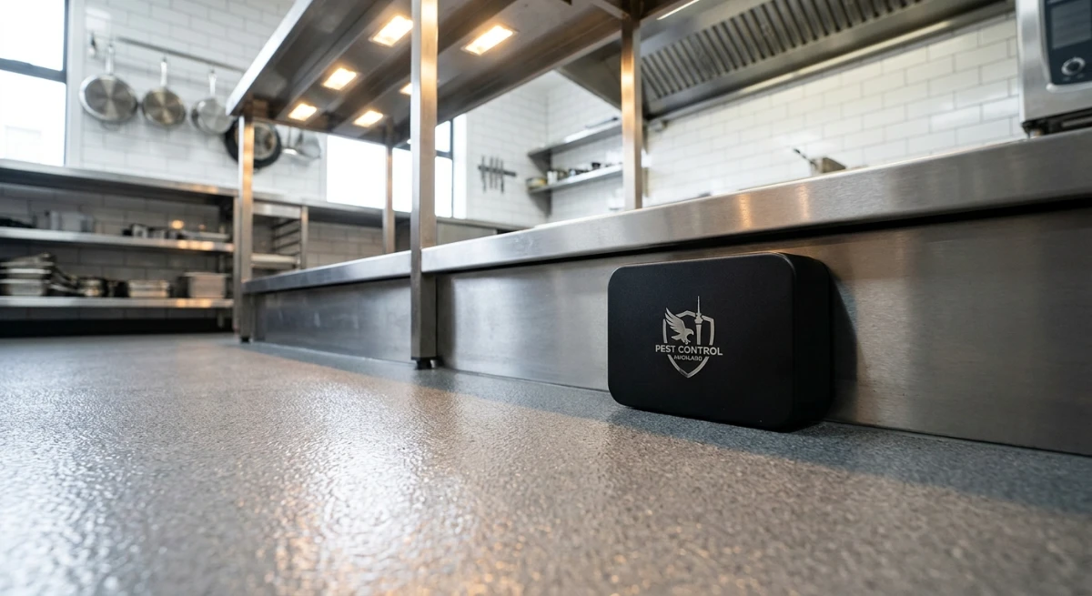 Commercial kitchen pest monitoring station for Food Act 2014 compliance