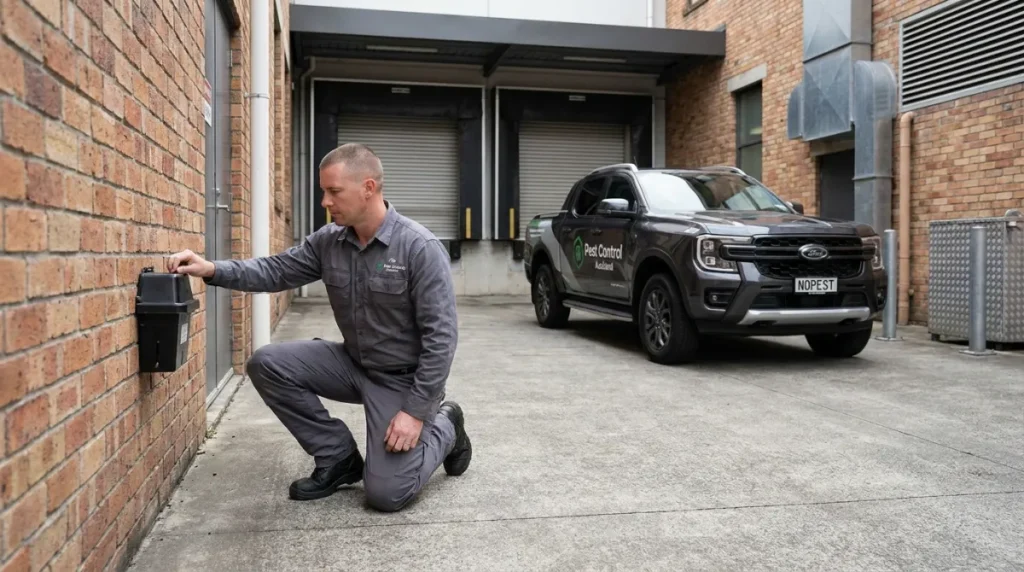 Commercial pest control Auckland CBD loading dock monitoring
