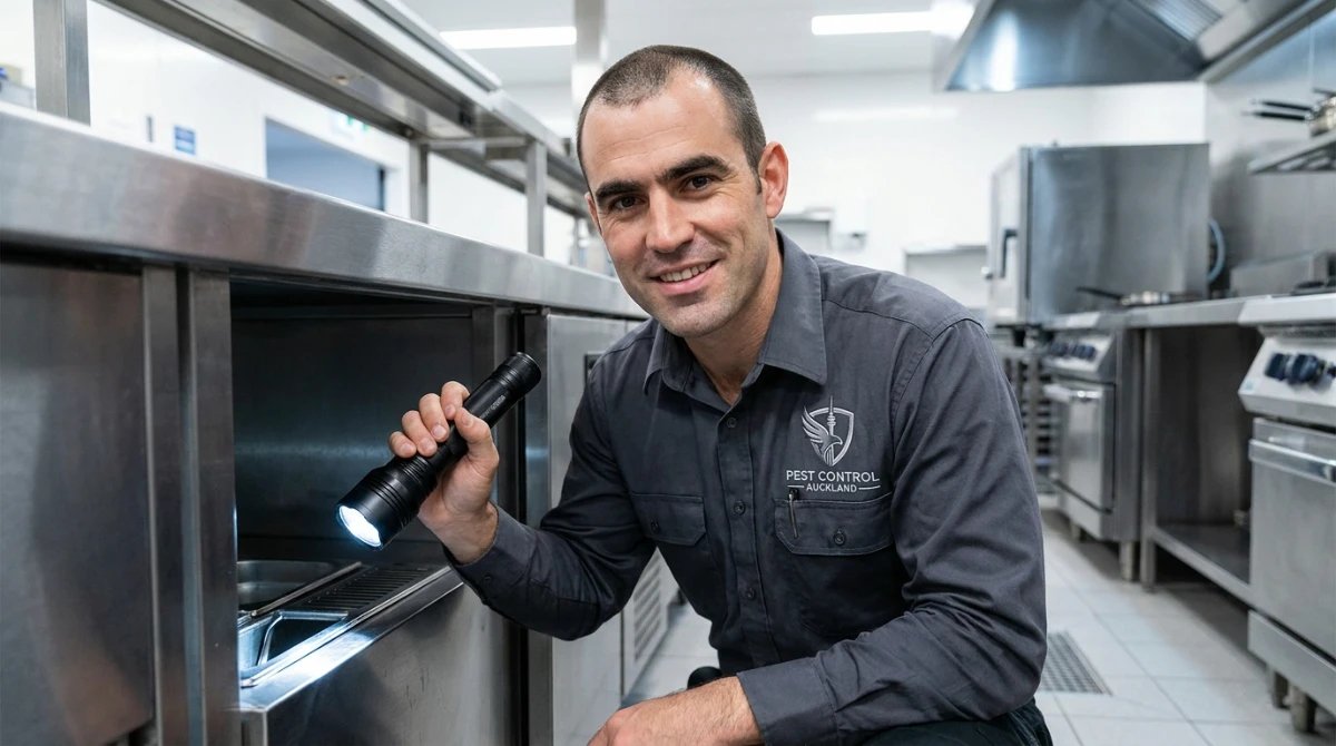 Commercial pest management services in Auckland kitchen inspection