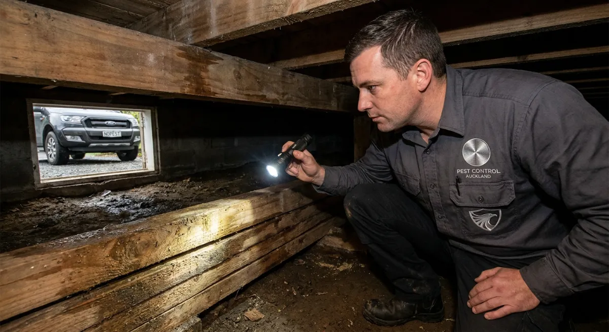 Damp subfloor under an Auckland heritage villa