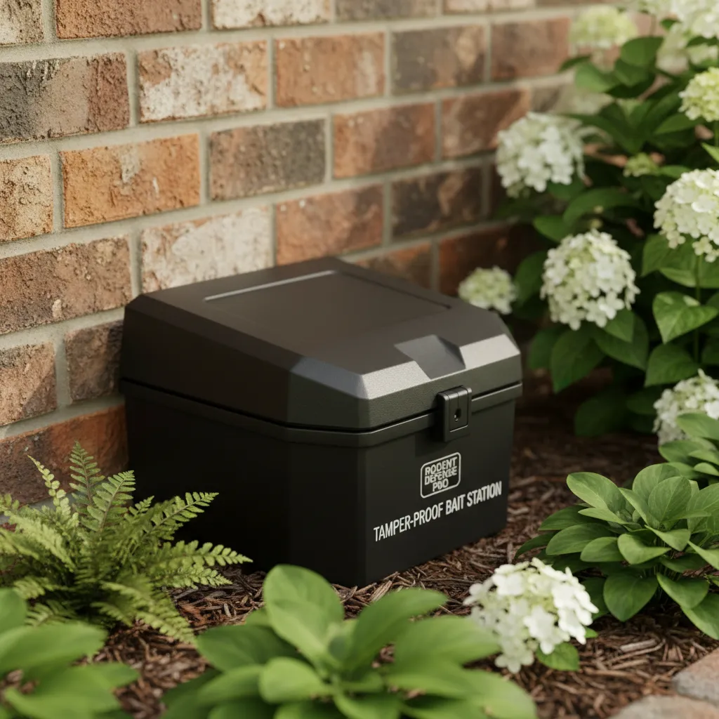 Discreet rodent bait station in a Parnell garden