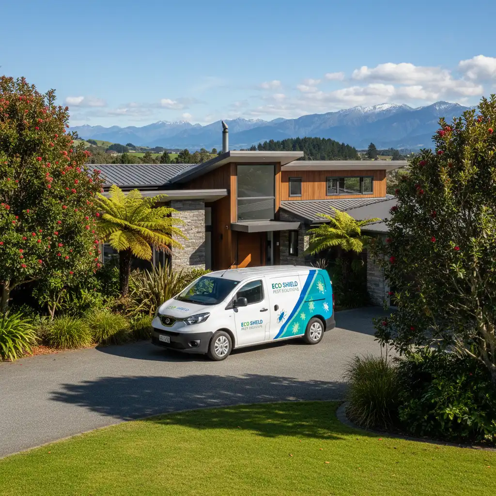 Our zero-emission electric service vehicle parked outside an Auckland residential property