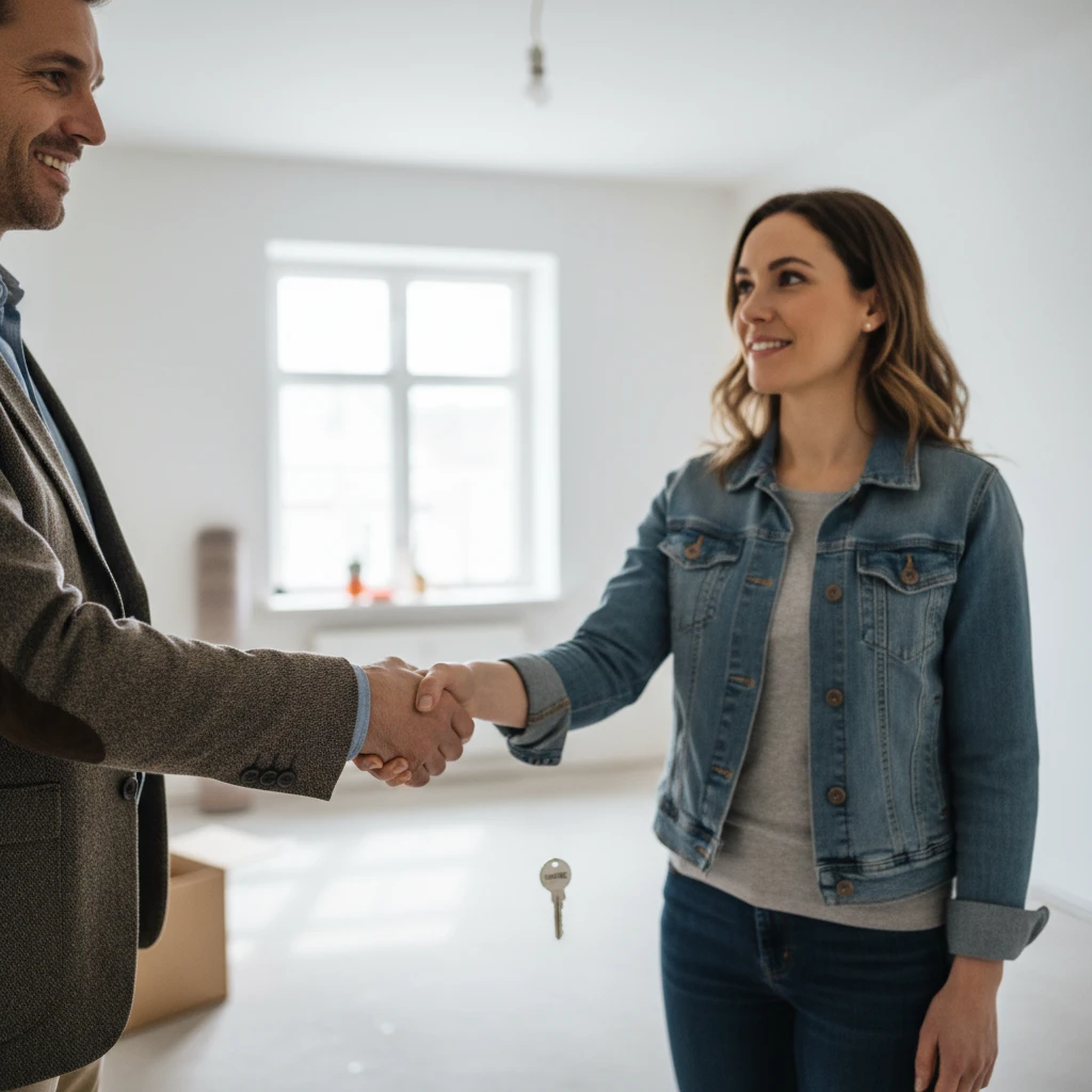 Handing over keys after successful end of lease flea spray