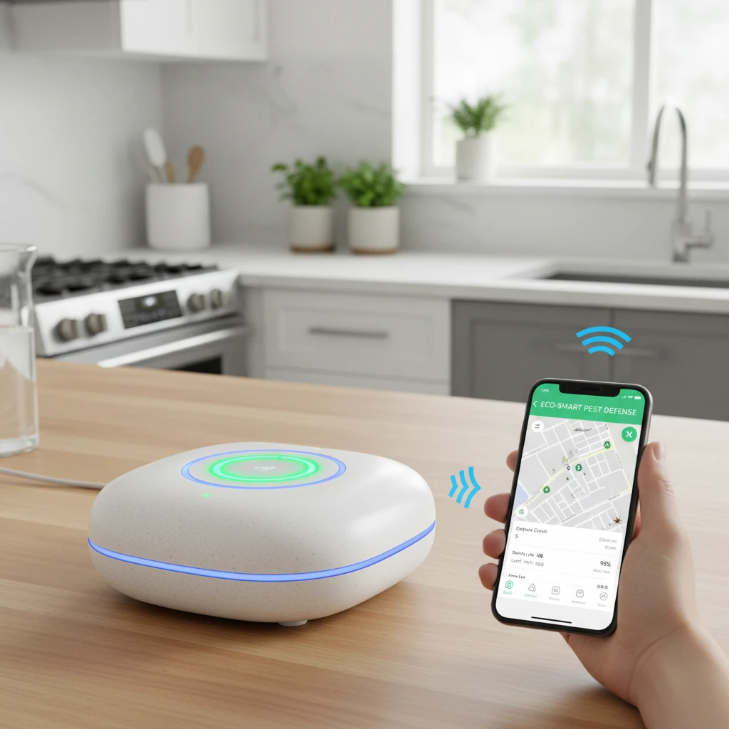 Smart IoT pest control trap in a modern kitchen