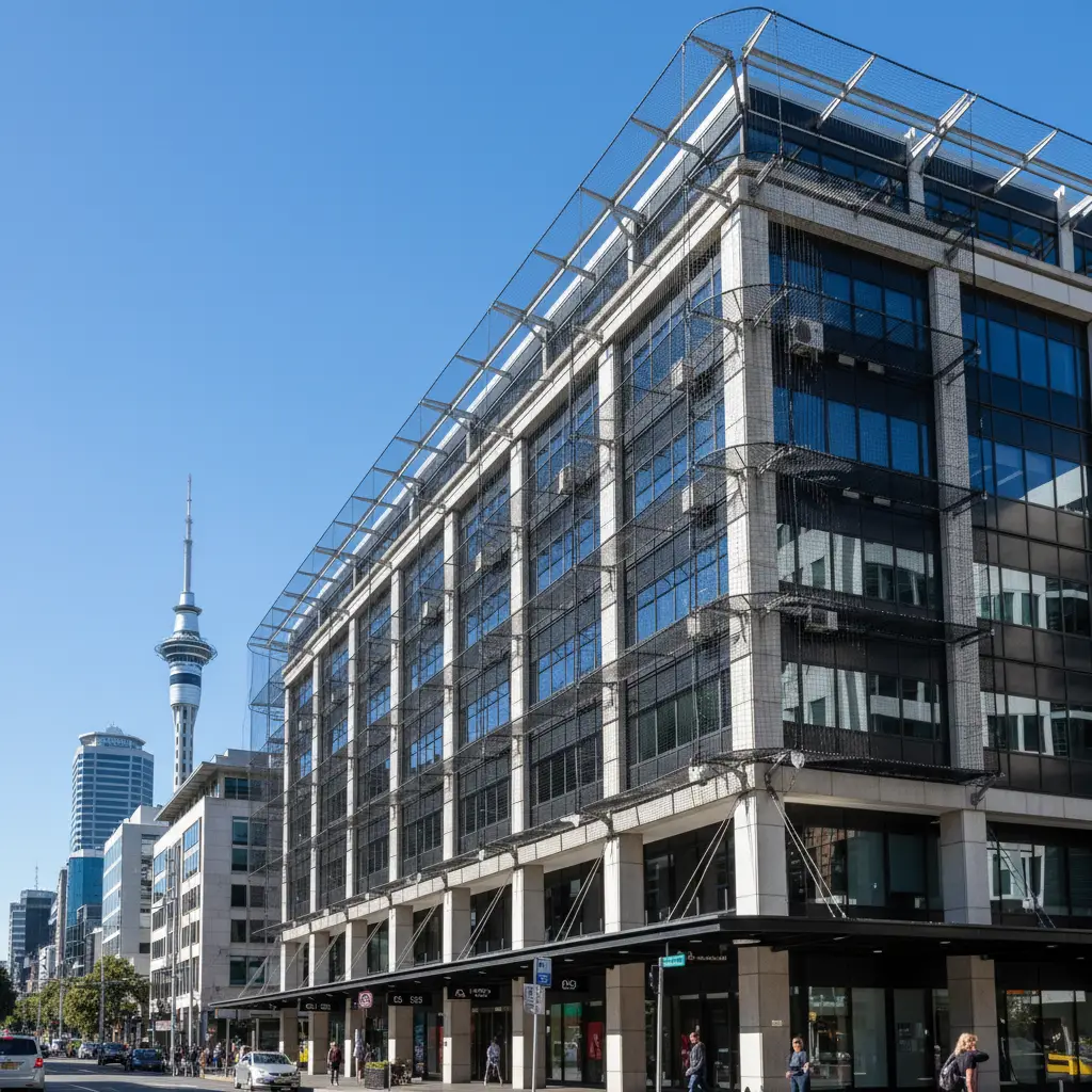 Commercial bird netting installation in Auckland