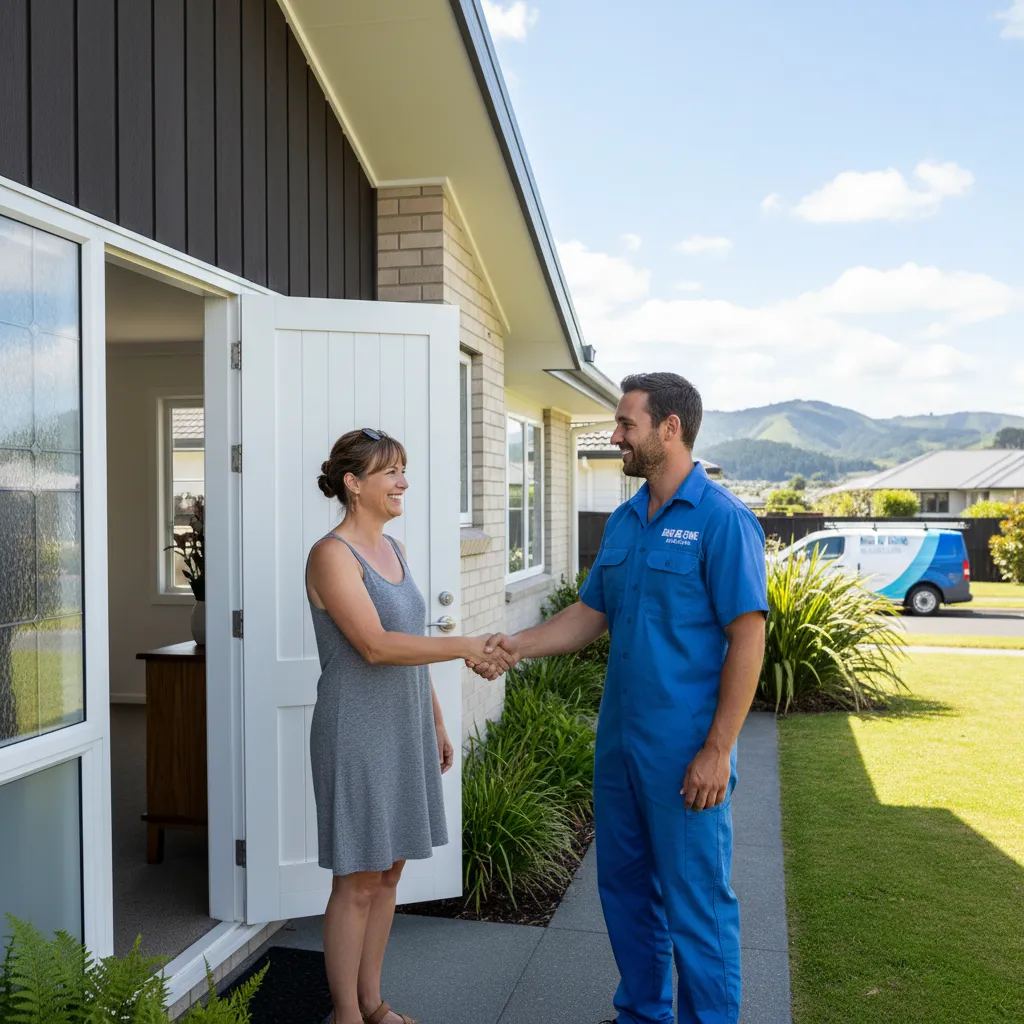 Affordable Pest Management Auckland Certified pest control technician Ronnie performing an inspection in an Auckland home