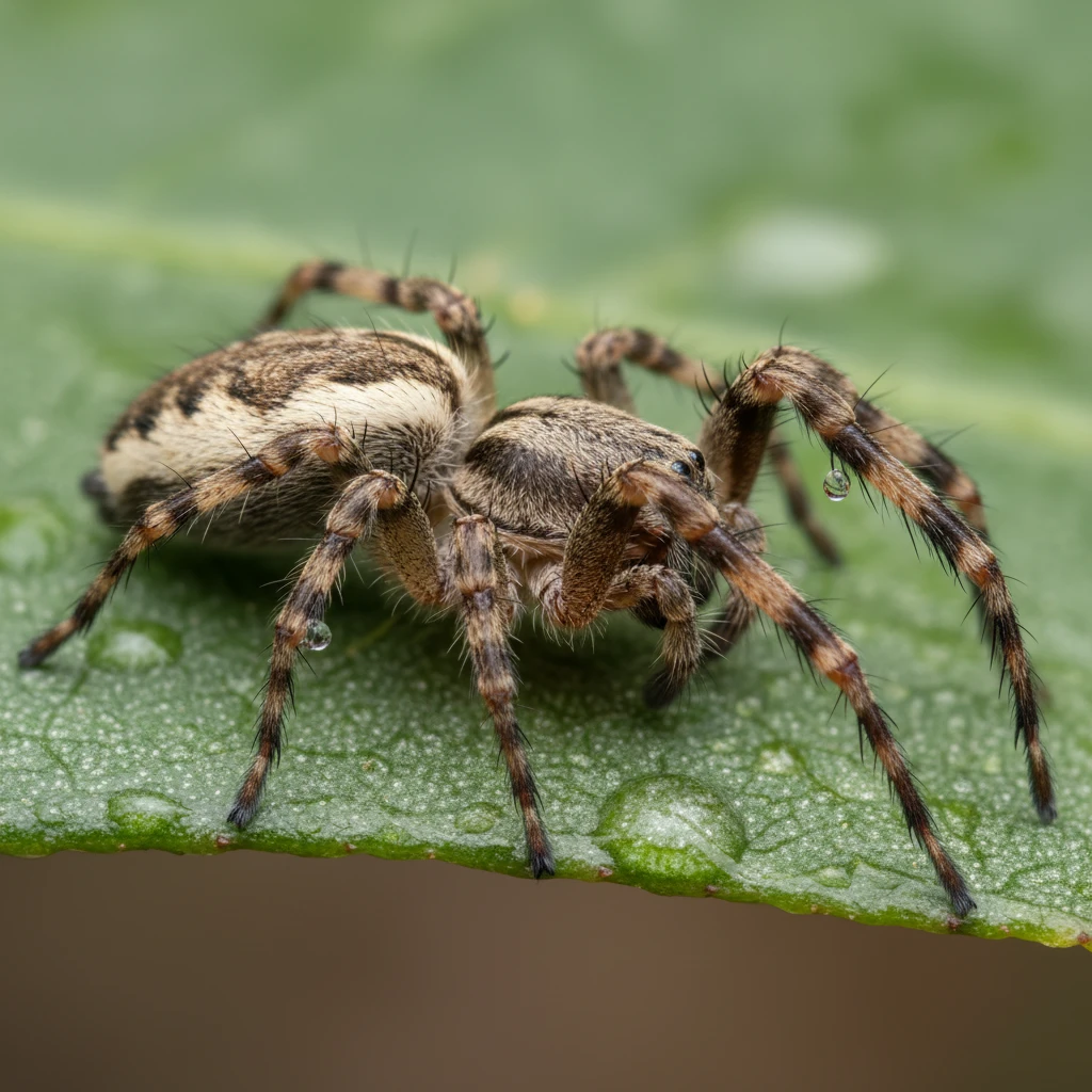 Macro shot of white tail spider identification features