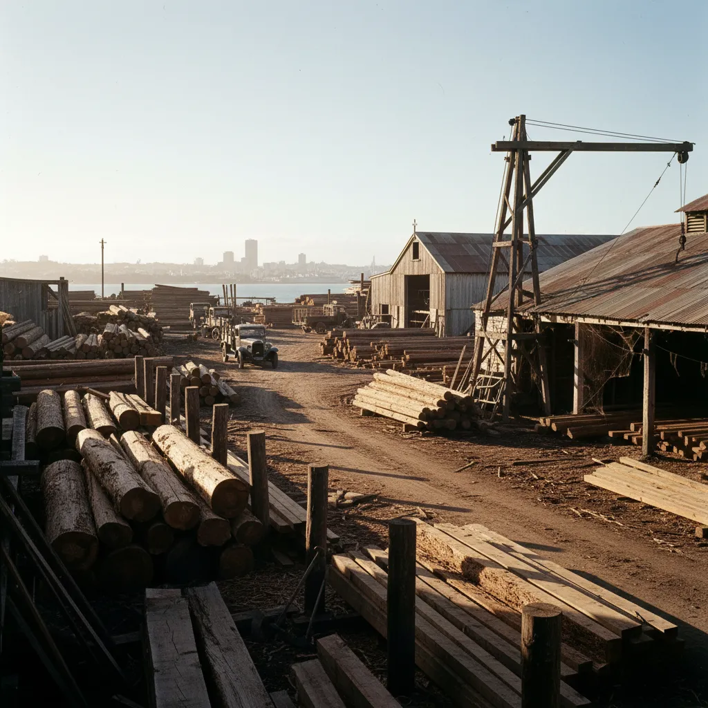Historic timber yard in Auckland where Avondale spiders first arrived