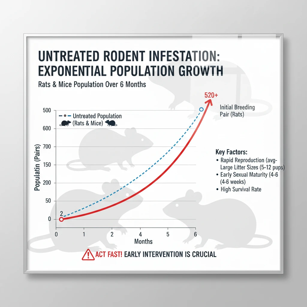 Rodent population exponential growth chart