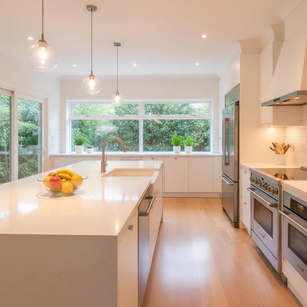 Clean and sanitized kitchen safe from rodent contamination