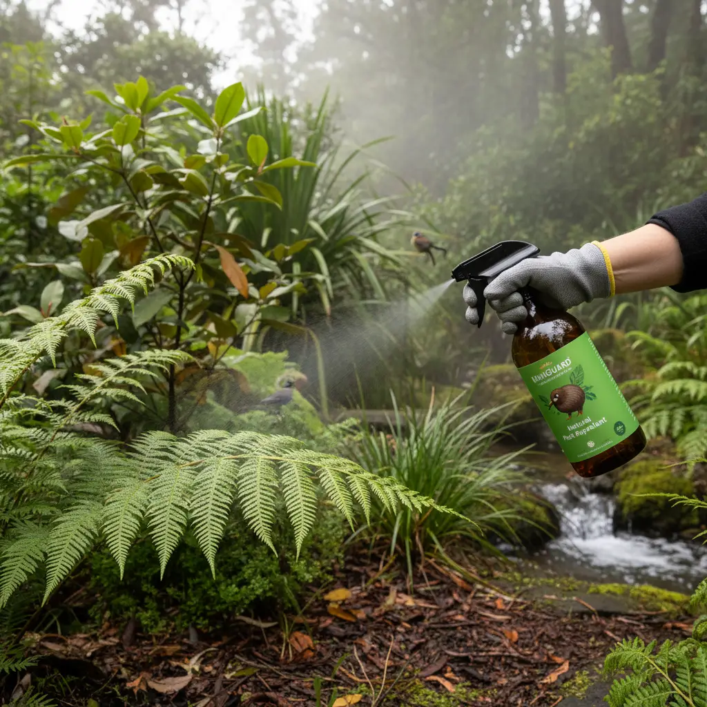 Eco-friendly insect control products used in an Auckland garden