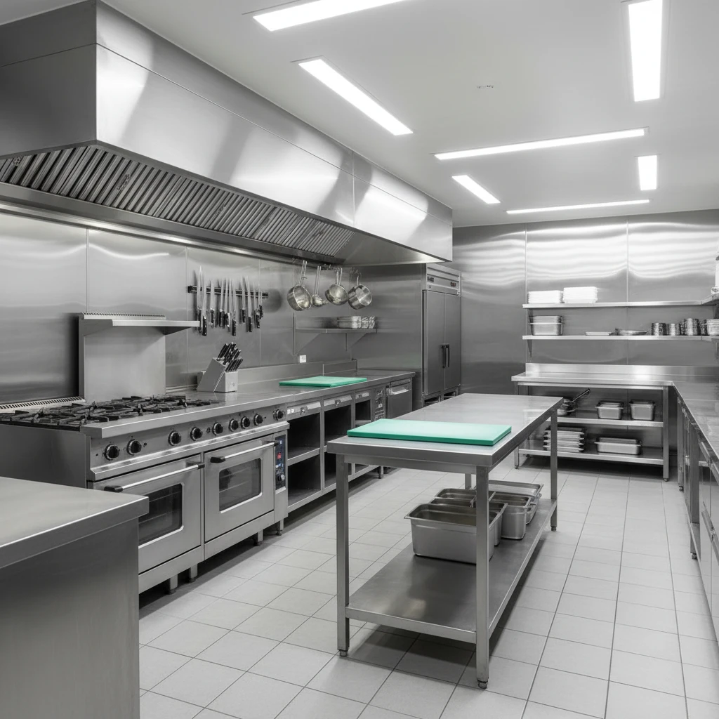 Spotless commercial kitchen in Auckland