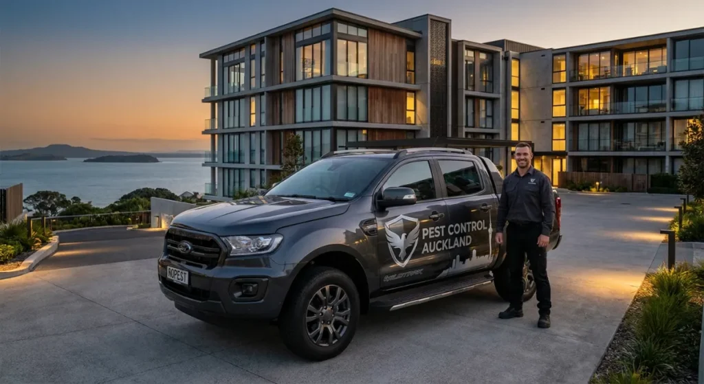 Modern North Shore apartment complex requiring strata pest management