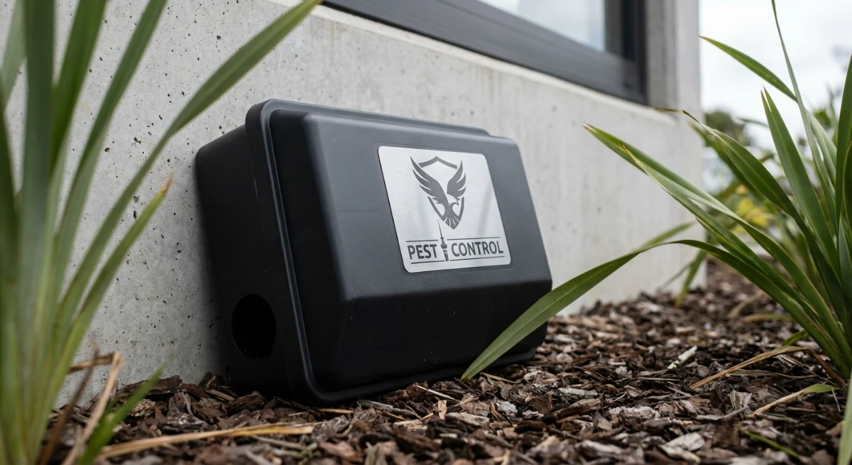 Modern zero-emission pest control bait station in Auckland