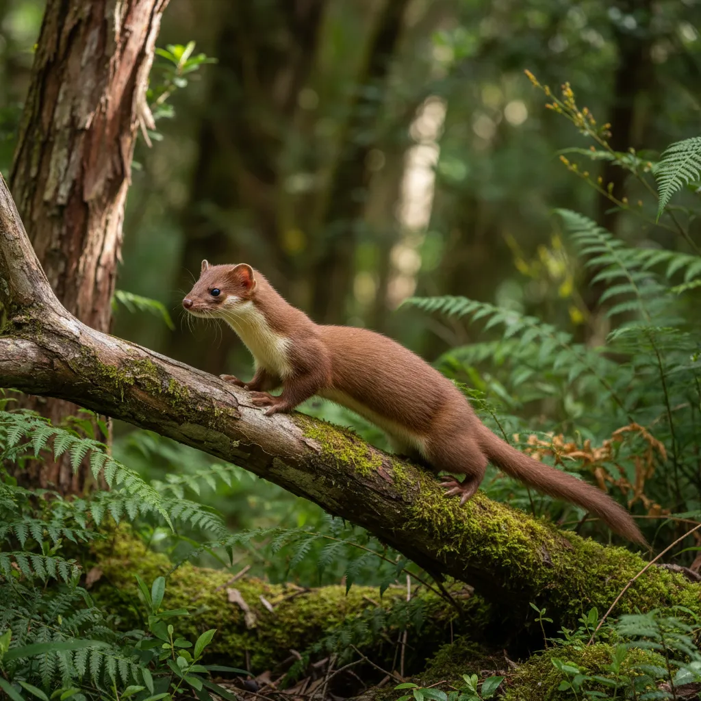 Mustelid pest in New Zealand bush
